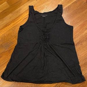 Charcoal gray ruffled tank top
